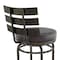 Armen Living Natya Swivel Counter or Bar Stool in Mocha Finish with Brown Faux Leather 840254333673 - alternate 7